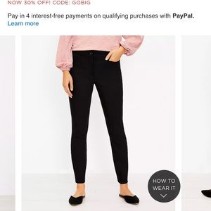 LOFT perfect skinny pant- black size 10